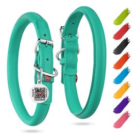 Ultra Soft Rolled Leather Dog Collar for Small Dogs 8" - 10 inch Neck Soft Padded Dog Collars for Medium Dogs Male and Female Dog Collar