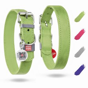 Long Lasting Leather Dog Collar for Large Dogs Medium Small Dogs 15 - 20 in Neck x 1 in Wide Adjustable Classic Puppy Collars Boy & Girl Dog Coll