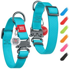 Waterproof Dog Collar 9 - 14 in Neck x 3/5 in Wide Metal Buckle Adjustable Glow Dog Collar for Large Small Medium Dogs Heavy Duty Dog Collars wit