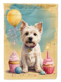 Westie Happy Birthday Garden Flag Mailbox Flag Decorative Yard Flag Banner Outside Patio Artwork Yard Flower Beds, Garden Size, Multicolor